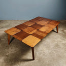 SOLD Mid Century Teak Checkered Coffee Table Vintage Retro MCM