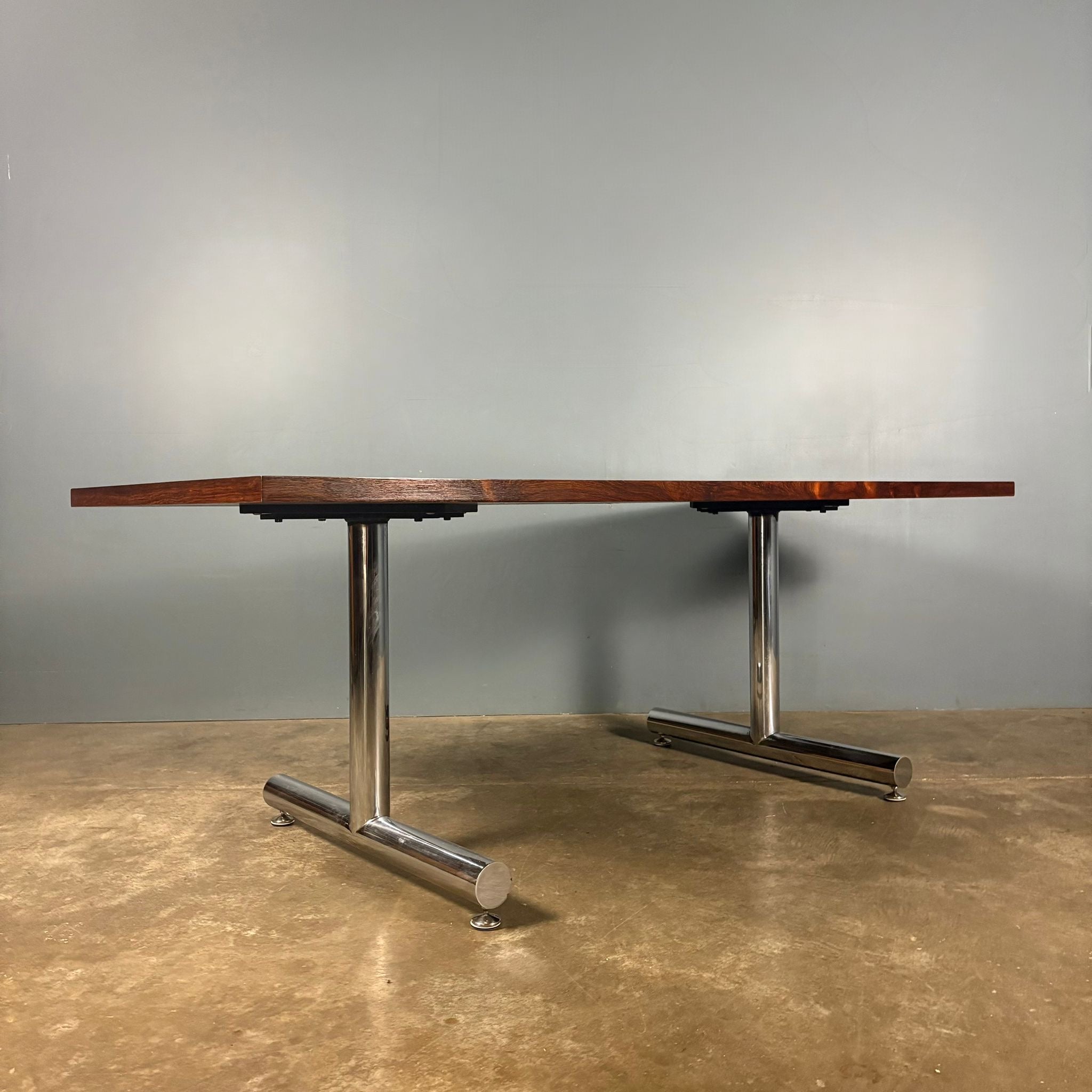 Pieff Eleganza Rosewood & Chrome Dining Table Mid Century Vintage Retro MCM