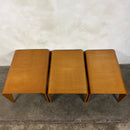 Marcel Breuer For Isokon Set Of Three Bent Beech Plywood Nesting Tables 1960s Mid Century Vintage Retro MCM