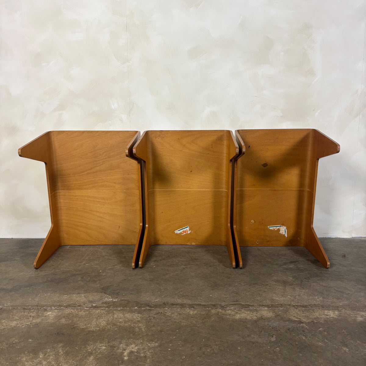Marcel Breuer For Isokon Set Of Three Bent Beech Plywood Nesting Tables 1960s Mid Century Vintage Retro MCM