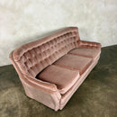 Mid Century Three Seater Sofa Blush Pink Vintage Retro MCM