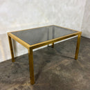 SOLD Brass & Glass Dining Table With Four Matching Brass Dining Chairs Mid Century Vintage Retro MCM