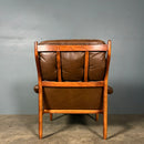 Mid Century Göte Möbler Brown Leather Armchair Vintage Retro MCM