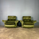 Mid Century Green Velvet Armchair Vintage Retro MCM