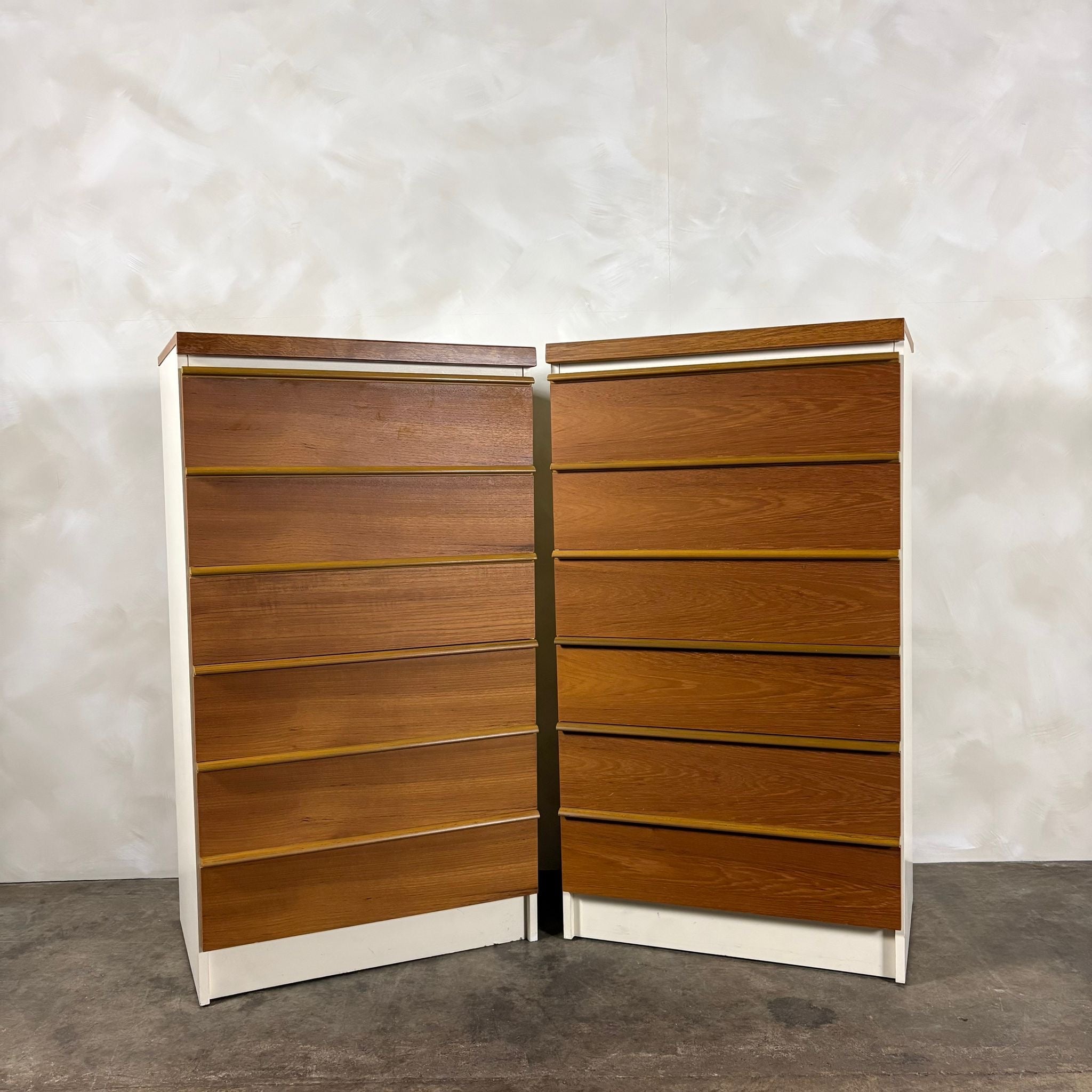 Pair Of Chest Of Drawers/Tall Boys Bath Cabinet Makers BCM Mid Century Vintage Retro MCM