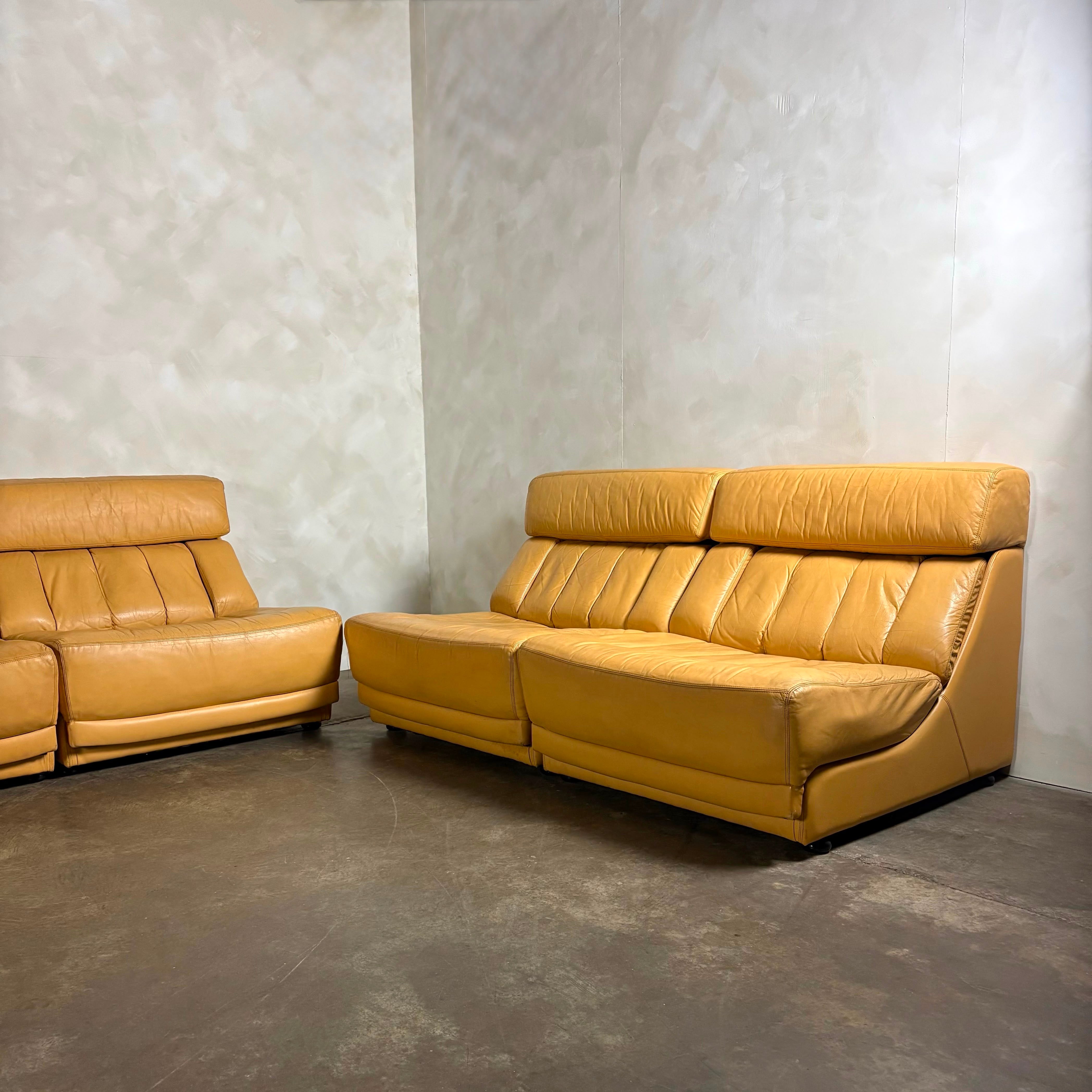 Tetrad Nucleus Leather Armchairs/Sofa Lounge Suite Mid Century Vintage Retro MCM