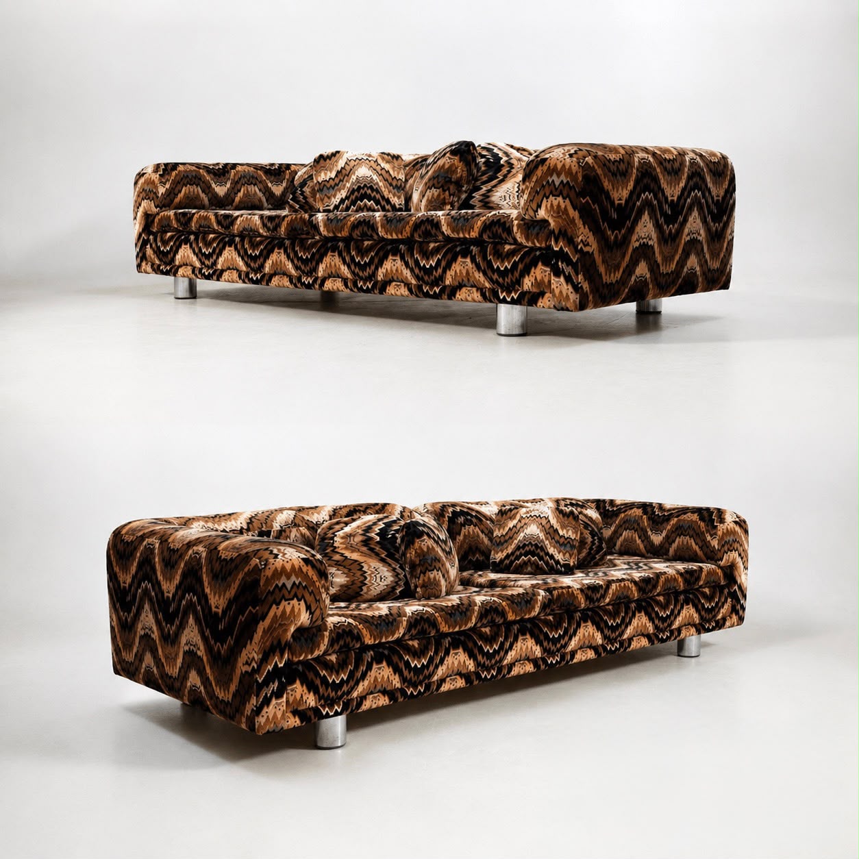 SOLD Pair Of Howard Keith Diplomat Sofas Mid Century Vintage Retro MCM