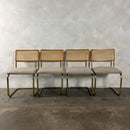 Four Marcel Breuer Cesca Brass & Beech Dining Chairs Mid Century Vintage Retro MCM