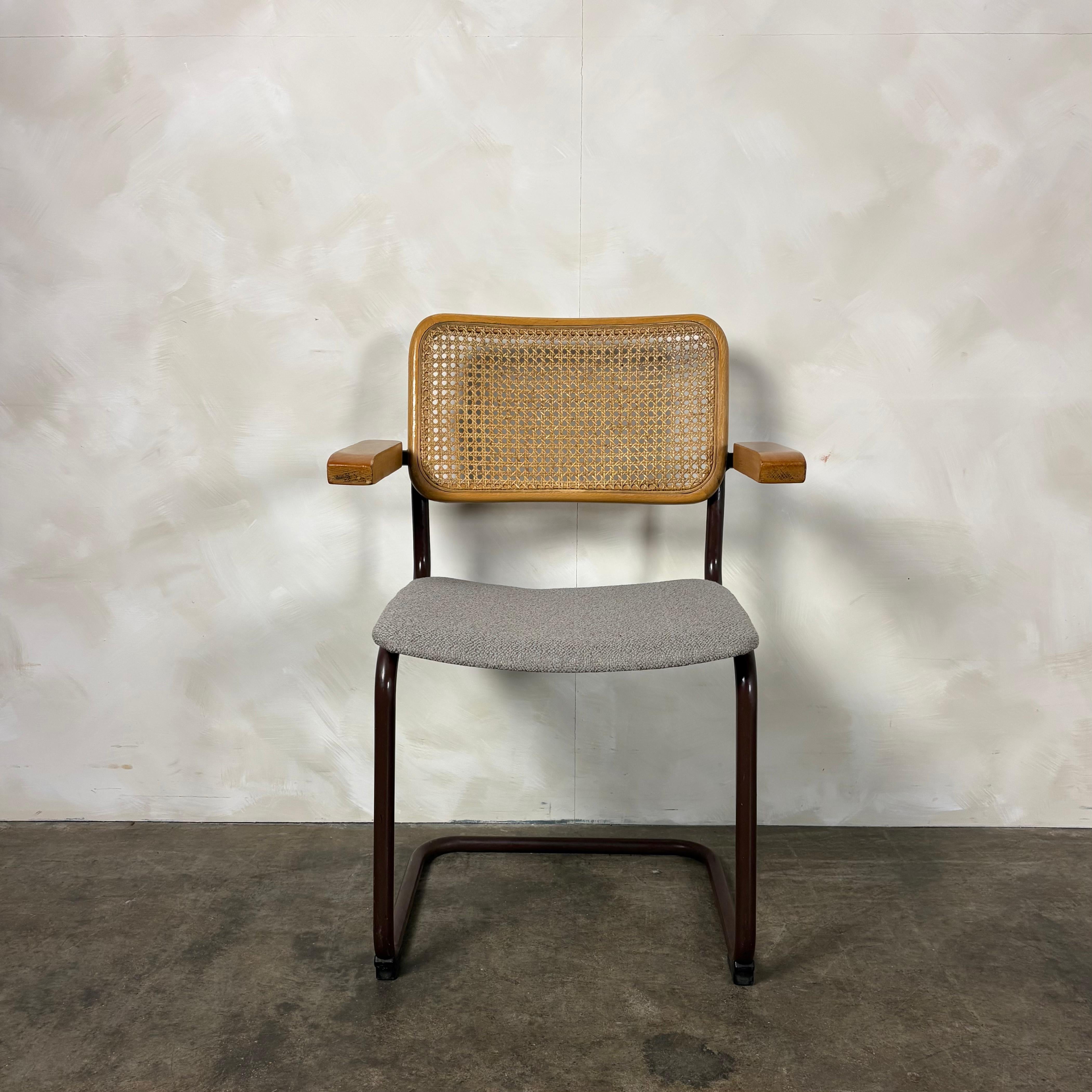 Six Brown Cesca Cane Rattan Marcel Breuer Dining Chairs Mid Century Vintage Retro MCM