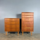 SOLD Pair Of ‘His & Her’ Teak Chest Of Drawers/Tall Boys Austinsuite Mid Century Vintage Retro MCM