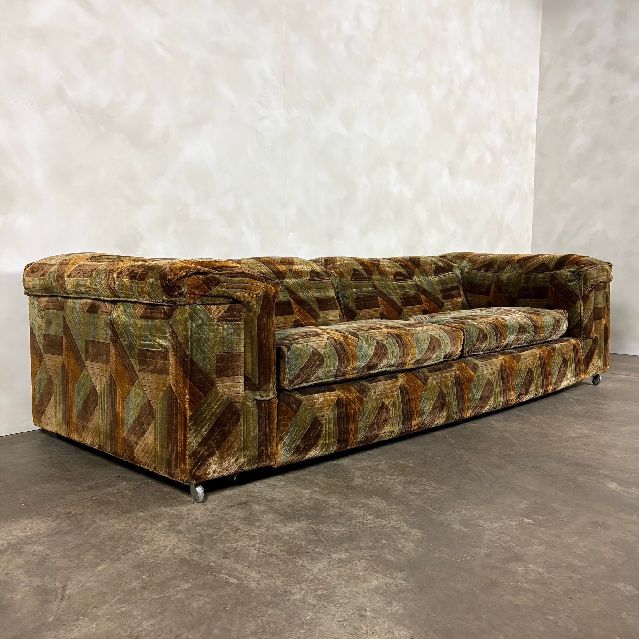 Mid Century Everest Geometric Large Three Seater Sofa Vintage Retro MCM