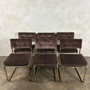 Six Marcel Breuer Cesca Brass Dining Chairs Mid Century Vintage Retro MCM