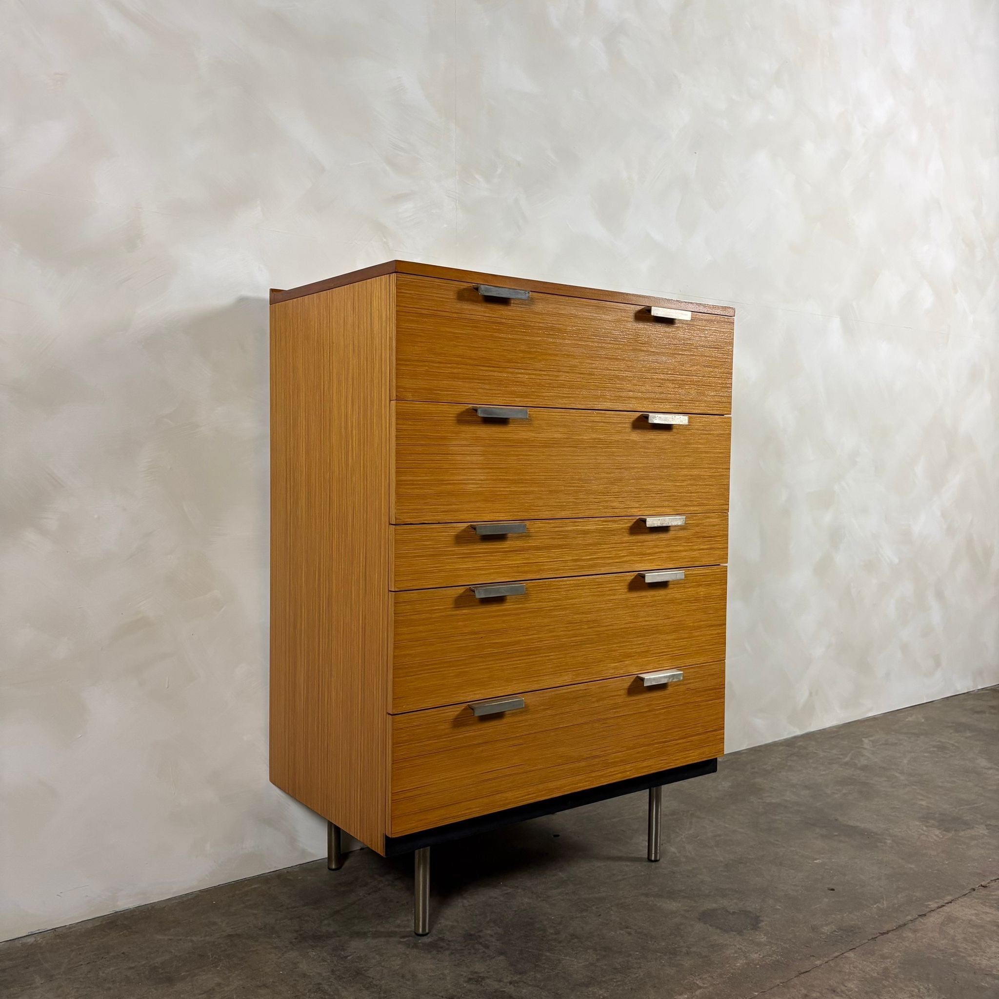SOLD Mid Century Stag Fineline Tall Boy/Chest Of Drawers By John & Sylvia Reid Vintage Retro MCM