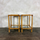 Pair Of Bamboo Bedside/Side Tables Mid Century Vintage Retro MCM