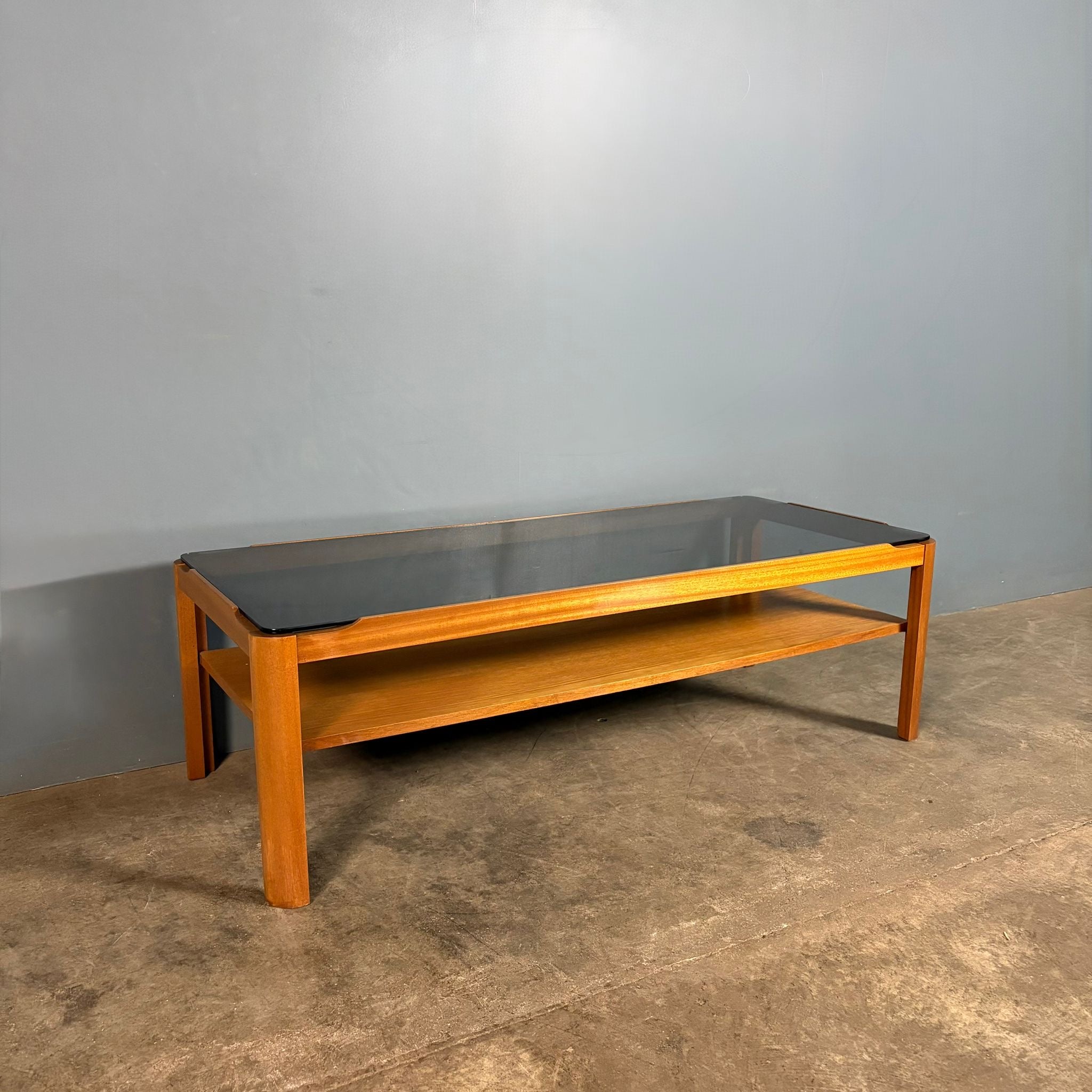 SOLD Myer Teak & Glass Rectangle Coffee Table Mid Century Vintage Retro MCM