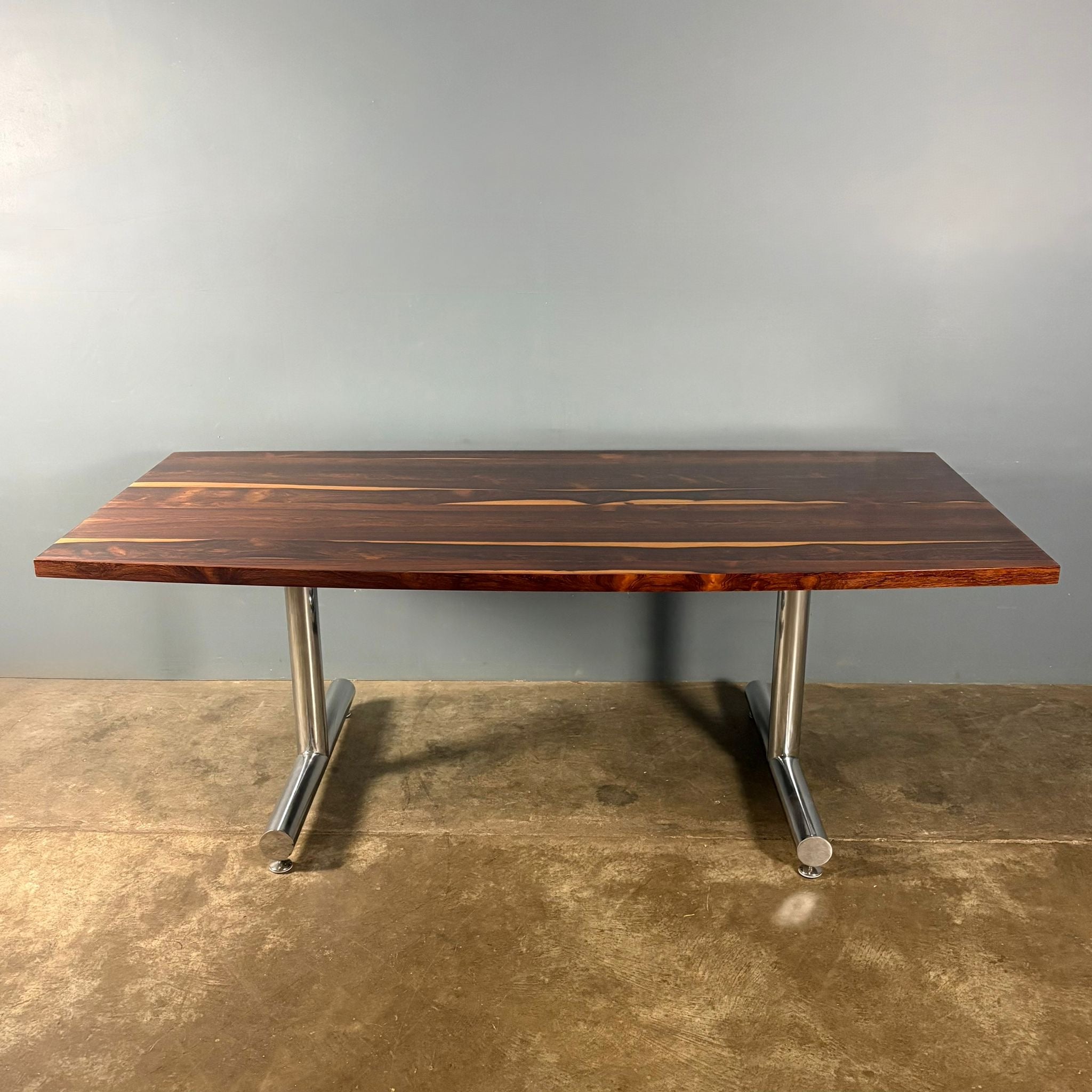 Pieff Eleganza Rosewood & Chrome Dining Table Mid Century Vintage Retro MCM