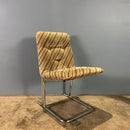 Six Geometric Patterned Chrome Cantilevered Dining Chairs Mid Century Vintage Retro MCM