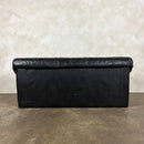 Black Leather Three Seater Sofa Mid Century Vintage Retro MCM
