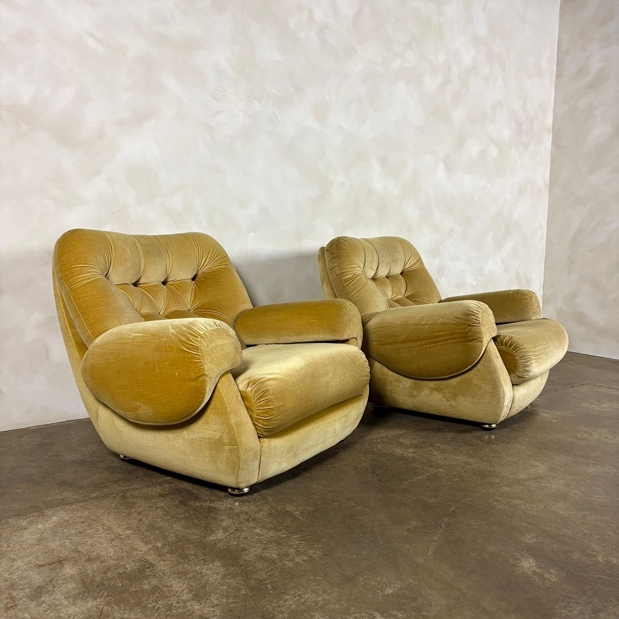 Mid Century G Plan Georgina Armchair Yellow Velvet Vintage Retro MCM