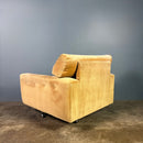 Light Yellow Mustard Gold Swivel Lounge Chair Mid Century Vintage Retro MCM