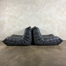 Togo Sofa Set Michel Ducaroy Ligne Roset Grey Leather Mid Century Vintage Retro MCM