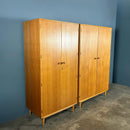 Meredew ‘His & Her’ Pair Of Matching Wardbrobes Oak Mid Century Vintage Retro MCM