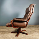 SOLD Mid Century Pair Of Göte Möbler Brown Leather Swivel Chair Lounge Armchairs Vintage Retro MCM