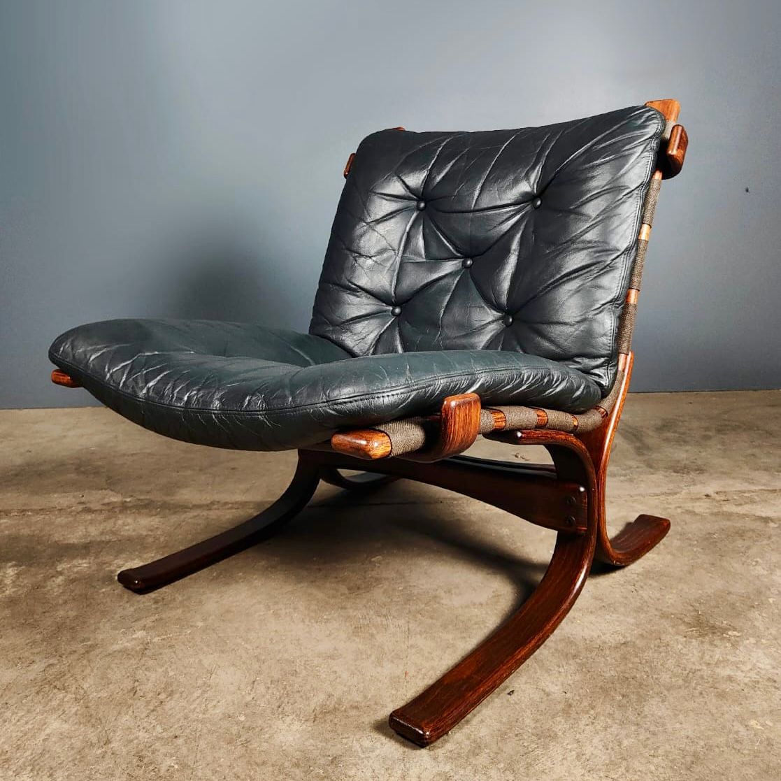 SOLD Siesta Leather Lounge Chair By Ingmar Relling For Westnofa Mid Century Vintage Retro MCM