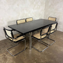 Six Black Marcel Breuer Cesca Bauhaus Dining Chairs With Matching Extending Dining Table Mid Century Vintage Retro MCM