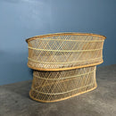 SOLD Mid Century Rattan Bamboo Two Seater Sofa, Pair Of Armchairs & Table Vintage Retro MCM