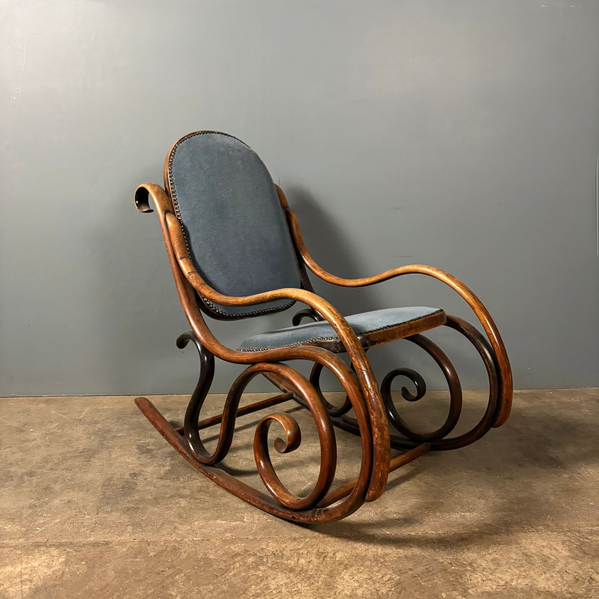 Early Victorian Beech Thonet Bentwood Rocking Chair Antique