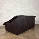 Dark Brown Italian Post Modern Leather Imbottiti Wilma Three Seater Sofa Mid Century Vintage Retro MCM