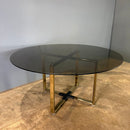 SOLD Pieff Brass Glass Dining Table Mid Century Vintage Retro MCM