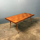 Teak Parquet Coffee Table Mid Century Vintage Retro MCM