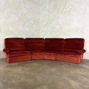Dark Orange Four Piece Modular Sofa/Chairs Mid Century Vintage Retro MCM