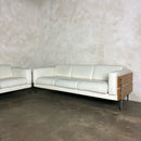 Mid Century White Leather Robin Day For Habitat Forum II Three Seater Sofa Vintage Retro MCM