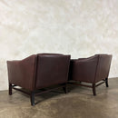 Pair Of Georg Thams Leather Armchairs Grant Møbelfabrik Denmark 1970s Mid Century Vintage Retro MCM