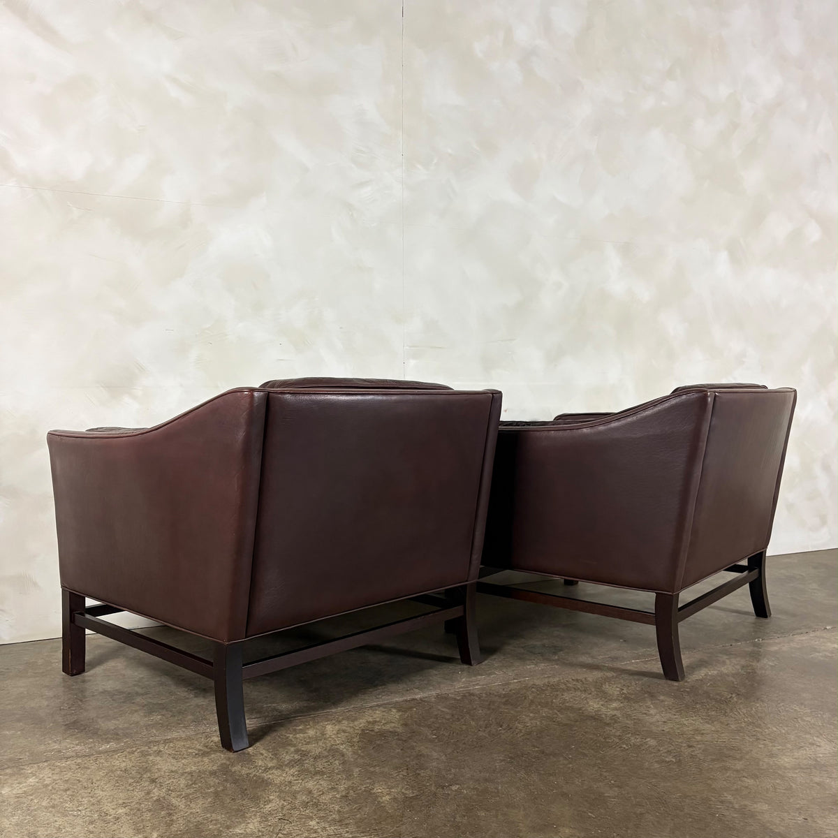 Pair Of Georg Thams Leather Armchairs Grant Møbelfabrik Denmark 1970s Mid Century Vintage Retro MCM