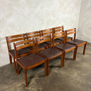 Set Of Eight 1970s Danish Teak Dining Chairs By Dyrlund Mid Century Vintage Retro MCM