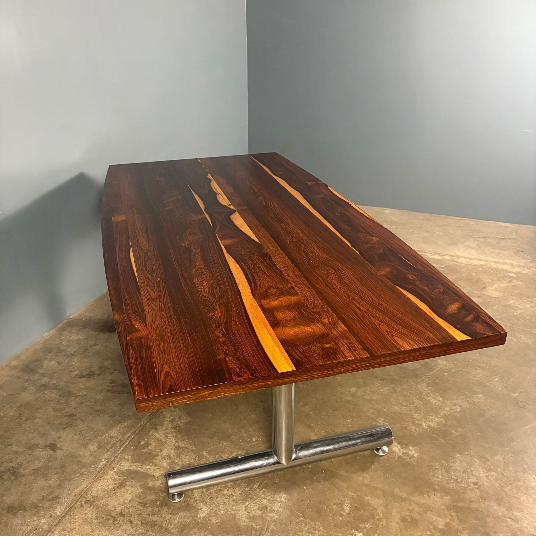Pieff Eleganza Rosewood & Chrome Dining Table Mid Century Vintage Retro MCM