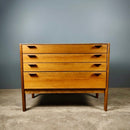 SOLD Mid Century Meredew Teak & Leather Chest Of Drawers Vintage Retro MCM