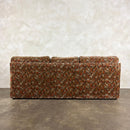 1980s Three Seater Geometric Patterned Sofa & Footstool Post Modern Mid Century Vintage Retro MCM