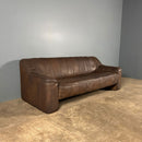 SOLD De Sede DS44 Three Seater Sofa Brown Tan Leather Mid Century Vintage Retro MCM