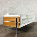 Mid Century White Leather Robin Day For Habitat Forum II Three Seater Sofa Vintage Retro MCM