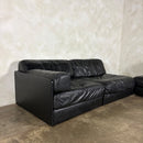 Four De Sede DS-76 Black Leather 1972 Sofa/Chairs Sofa Beds Mid Century Vintage Retro MCM
