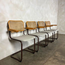 Four Brown Cesca Cane Rattan Marcel Breuer Dining Chairs Mid Century Vintage Retro MCM