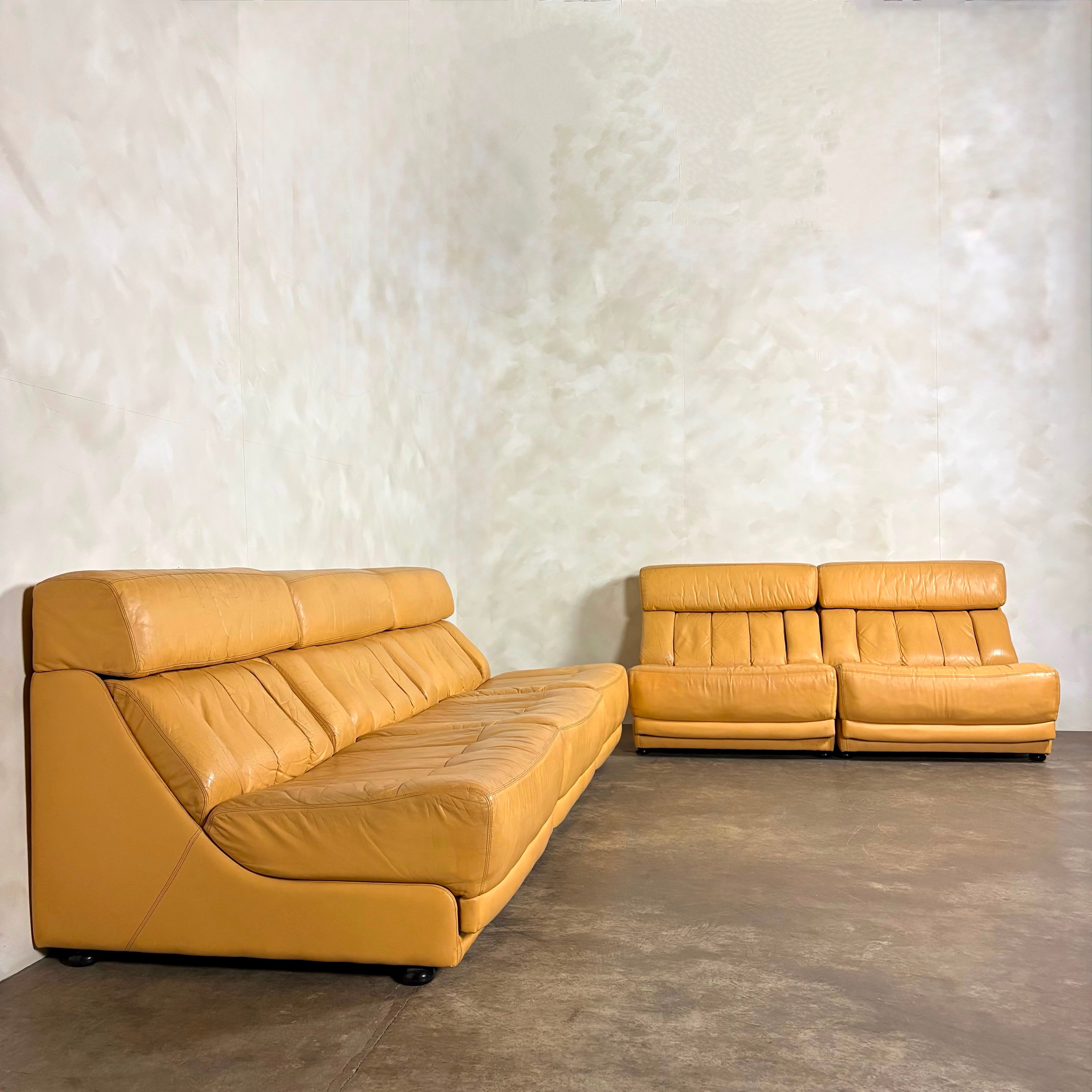 Tetrad Nucleus Leather Armchairs/Sofa Lounge Suite Mid Century Vintage Retro MCM