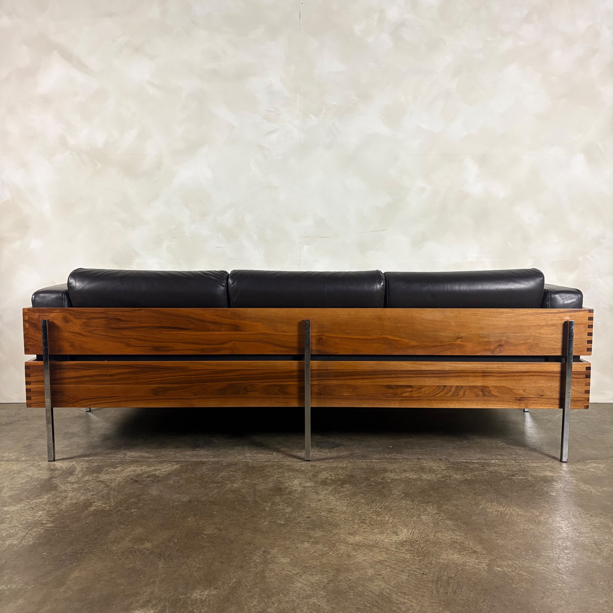 Mid Century Brown Leather Robin Day For Habitat Forum II Three Seater Sofa Vintage Retro MCM