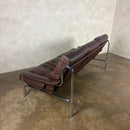 Mid Century Pieff Alpha Brown Leather Three Seater Sofa Vintage Retro MCM