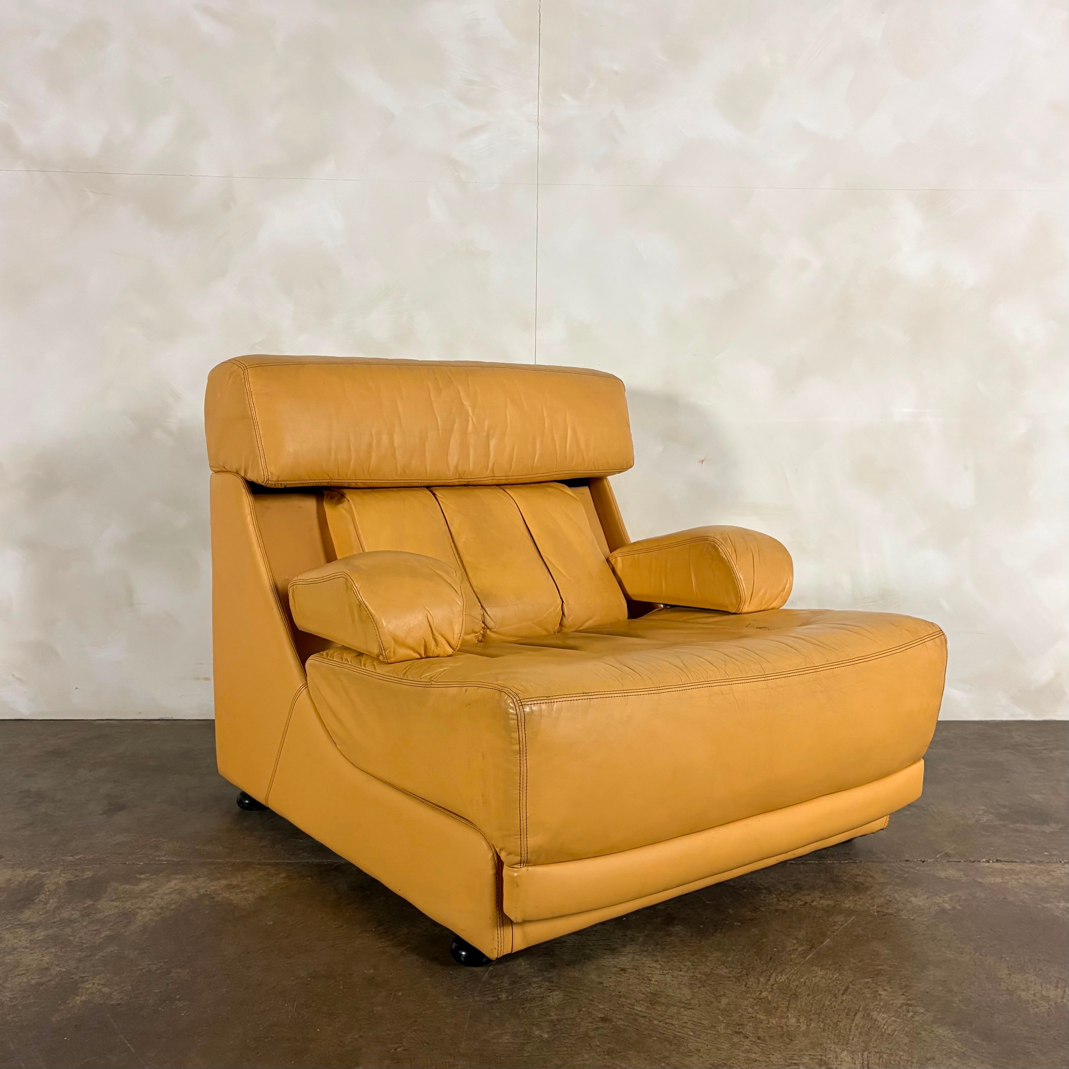 Tetrad Nucleus Leather Armchairs/Sofa Lounge Suite Mid Century Vintage Retro MCM